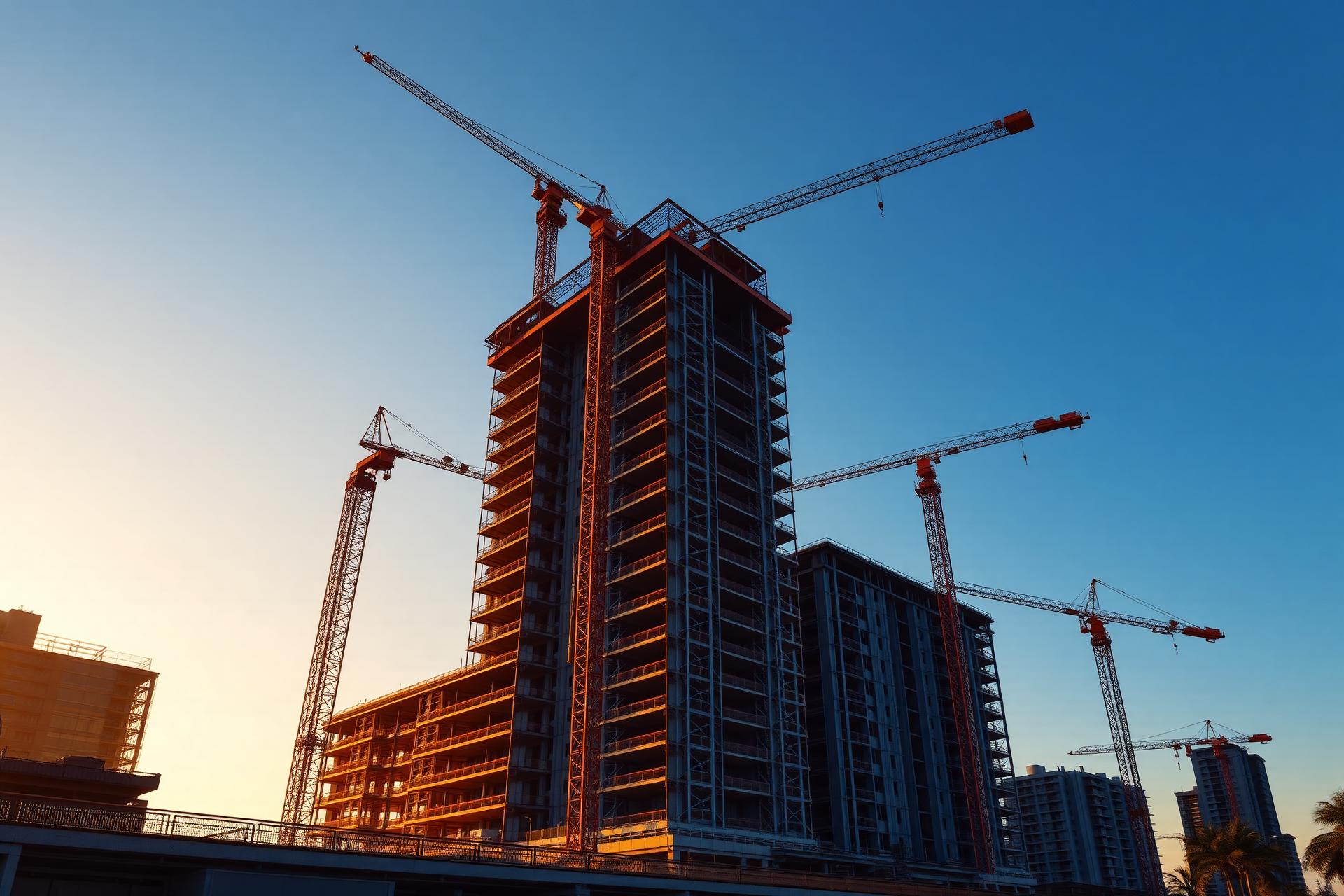 LITUGO construction site at golden hour